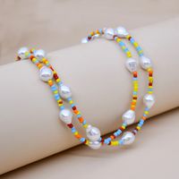 Pastoral Style Colorful Small Rice-shaped Beads Necklace Shaped String Pearl Necklace main image 3