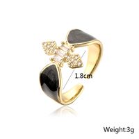 New Style Copper Plating 18k Gold Micro Inlaid Zircon Dripping Oil Geometric Open Ring main image 5