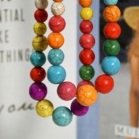 Retro Bohemian Ethnic Style Round Colorful Beads String Necklace Female Jewelry Wholesale main image 2