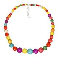 Retro Bohemian Ethnic Style Round Colorful Beads String Necklace Female Jewelry Wholesale sku image 1