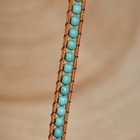 Fashion Winding Multi-layer Strap Handmade Turquoise Beaded Jewelry Bracelets  Wholesale main image 2