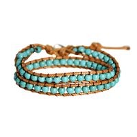 Fashion Winding Multi-layer Strap Handmade Turquoise Beaded Jewelry Bracelets  Wholesale sku image 2