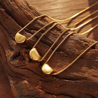 Fashion Simple Three-dimensional Heart Pendant Gold Plated  Clavicle Chain Titanium Steel Necklace main image 3