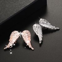 Fashion Creative Rhinestone Angel Wings Shape Stud Earrings Ornament main image 3