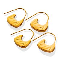 Ins Style Women's Geometric Bag Shape Ear Clip Simple Titanium Steel Gold Plated Earrings main image 2