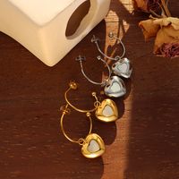 Korean Style Geometric C- Shaped Earrings Fashion Peach Heart Pendant Earrings main image 1