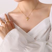 Fashion Melting Heart Zircon Inlaid Pendant Necklace Earrings Jewelry Set main image 2