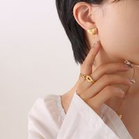 Fashion Melting Heart Zircon Inlaid Pendant Necklace Earrings Jewelry Set sku image 2