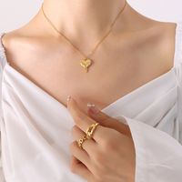 Fashion Melting Heart Zircon Inlaid Pendant Necklace Earrings Jewelry Set sku image 8
