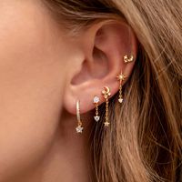Fashion Star Moon Copper Alloy Earrings Five-piece Set Wholesale main image 1