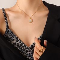 Summer Ins Fashion Opal Pendant Necklace Earrings Women's Jewelry Set sku image 12