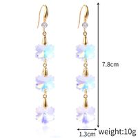 Natural Crystal Ornament Handmade Zircon Long Tassel Crystal Earrings Accessories sku image 3