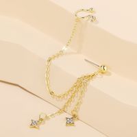 Earrings Octagonal Eight-pointed Stars Ear Chain Tassel Ear Clip Set Jewelry Wholesale main image 4