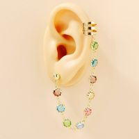 Earrings Octagonal Eight-pointed Stars Ear Chain Tassel Ear Clip Set Jewelry Wholesale main image 2
