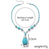 Long Natural Turquoise Pendant Necklace Bohemian Ethnic Style Necklace For Women main image 5