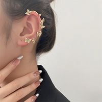 Butterfly Hanging Non-piercing Ear Clip Women's Fashion Integrated Full Diamond Butterfly Ear Clip main image 1