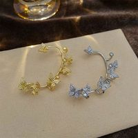 Butterfly Hanging Non-piercing Ear Clip Women's Fashion Integrated Full Diamond Butterfly Ear Clip main image 5
