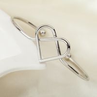 Simple Woven Love Heart Open-end Bracelet Fashion Geometry Cross Couple Metal Bracelet sku image 2