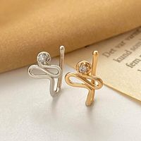 Fashion Zircon Inlaid Twisted Nasal Splint Non-piercing Jewelry Letter S Fake Coiling Nose Studs main image 3