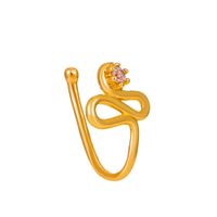 Fashion Zircon Inlaid Twisted Nasal Splint Non-piercing Jewelry Letter S Fake Coiling Nose Studs main image 4