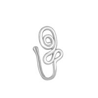 Fashion Zircon Inlaid Twisted Nasal Splint Non-piercing Jewelry Letter S Fake Coiling Nose Studs sku image 8