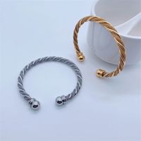 Fashion New Titanium Steel 18k Gold Plating Stainless Steel Twist Chain Bracelet main image 6