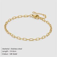 Fashion Geometric Stainless Steel 14K Gold Plated No Inlaid Bracelets In Bulk main image 5