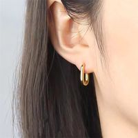 Fashion Simple Stainless Steel Ear Clip U-shaped Earrings main image 5