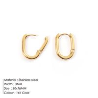 Fashion Simple Stainless Steel Ear Clip U-shaped Earrings sku image 2