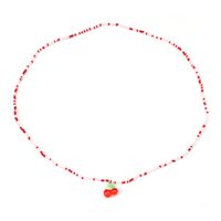 Fashion Retro Red And White Beaded Necklace  Simple Resin Pendant Bracelet main image 2