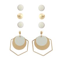 Fashion Simple Round Geometric Alloy Earrings 4-piece Set sku image 2