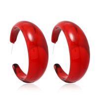 Retro C Shape Resin Artificial Gemstones Earrings Ear Studs main image 3