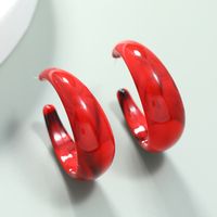Retro C Shape Resin Artificial Gemstones Earrings Ear Studs sku image 2