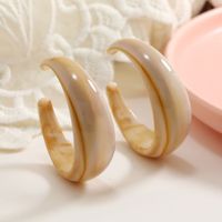 Retro C Shape Resin Artificial Gemstones Earrings Ear Studs sku image 3
