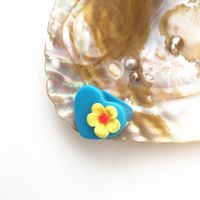 Neue Acryl Herz-förmigen Geometrische Blume Bär Cartoon Multi-farbe Ring sku image 8