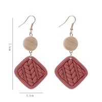 Creative Retro Round Geometric Polymer Clay Woven Pendant Earrings main image 4