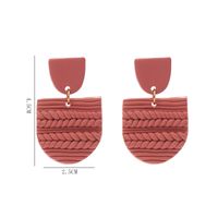 Creative Retro Round Geometric Polymer Clay Woven Pendant Earrings main image 3