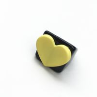 Creative Simple Style Acrylic Heart Shape Multi-color Ring sku image 8