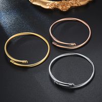 New Round Head Arc Stainless Steel Open Bracelet main image 1