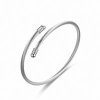 New Round Head Arc Stainless Steel Open Bracelet main image 2