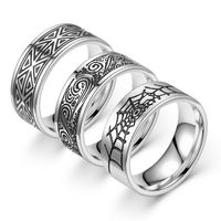 Fashion New Retro Creative Men's  Oil-coated Titanium Steel Ring main image 6