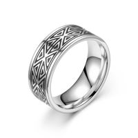 Fashion New Retro Creative Men's  Oil-coated Titanium Steel Ring main image 3
