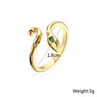 New Style Copper Gold-plated Inlaid Zircon Snake-shaped Geometric Open Ring main image 4