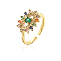Fashion New Style Copper 18k Gold Plated Micro Inlaid Zircon Geometric Open Ring sku image 2
