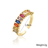 Mode Neue Stil Kupfer 18k Gold Überzogene Micro Intarsien Zirkon Geometrische Offenen Ring main image 5