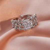 Fashion Creative Unique Cross Diamond-embedded Copper Ring main image 1