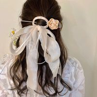 2022 New Silk Scarf Flower-shaped Hairpin  Fashion Elegant Bow Hair Band Headdress Women main image 7