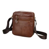 Einfache Diagonaltasche Leder Herrentasche Umhängetasche sku image 6