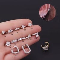 Ear Cartilage Rings & Studs Fashion Heart Copper Plating sku image 1