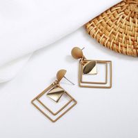 Fashion Rhombus Metal Alloy Earrings Long Pendant Simple sku image 3
